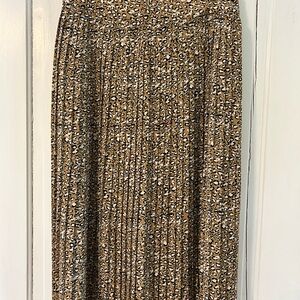 Classy J.Crew Leopard Print Pleated Midi Skirt sz6